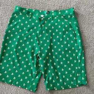 Men's MLB Oakland Athletics Green Cooperstown Collection shorts waist 34